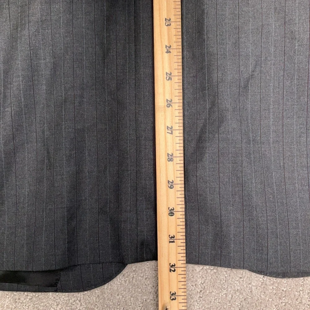 Piattelli‎ Barneys Mens Suit 54L Charcoal Purple Pinstripe Reda Italy